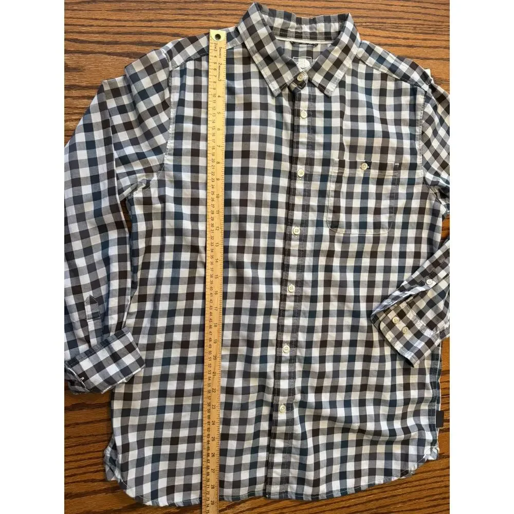 The North Face Gingham Check Button Down Shirt Black white Long Sleeve Men's XXL
